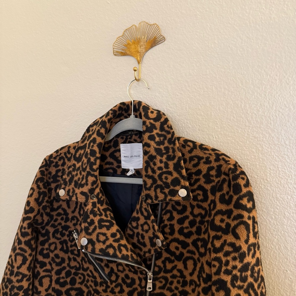 Anthropologie Avec les Filles Leopard Print Women's Jacket - Picture 3 of 8